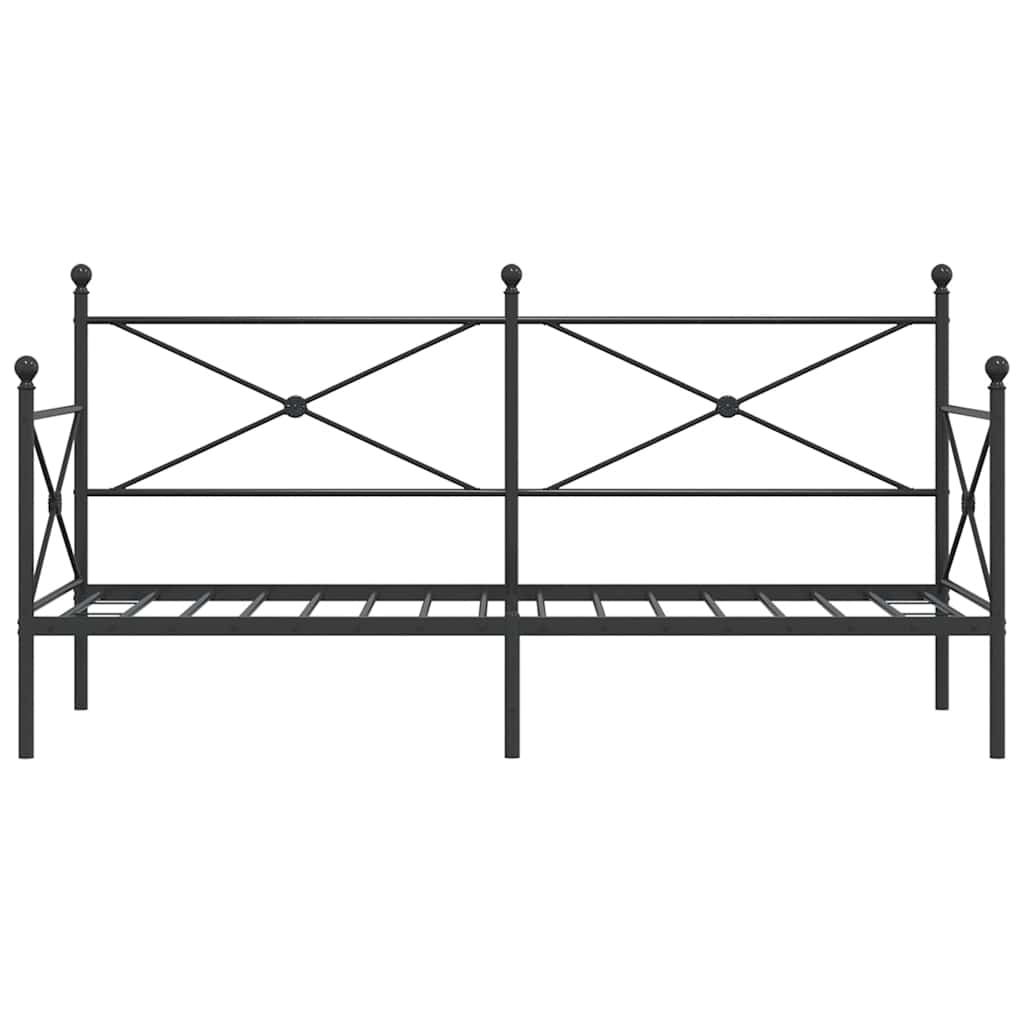 kanapéágy matrac nélkül fekete 80x200 cm acél