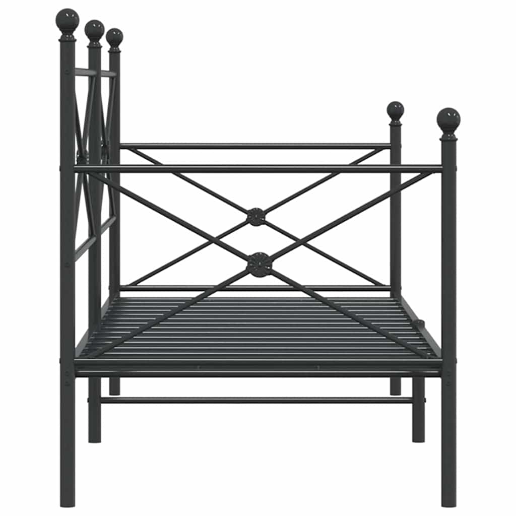 kanapéágy matrac nélkül fekete 80x200 cm acél