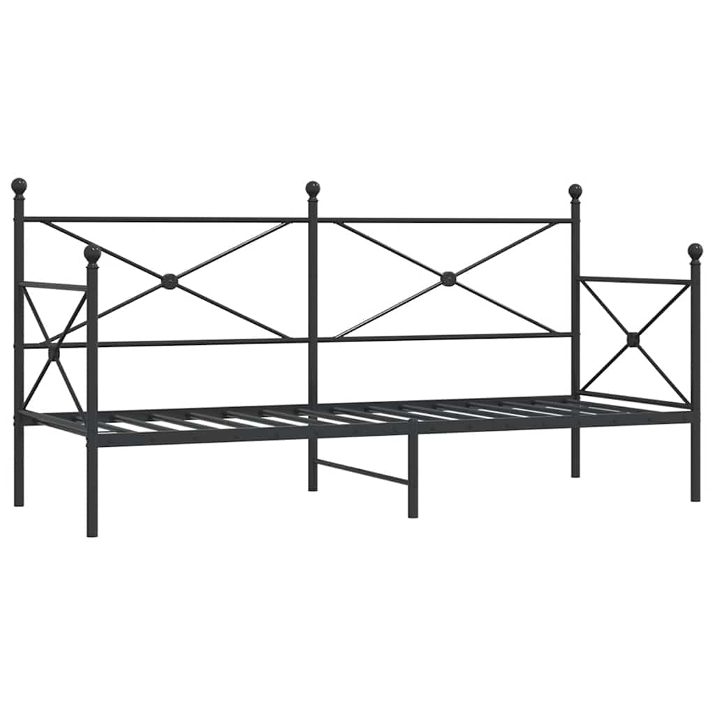 kanapéágy matrac nélkül fekete 90x200 cm acél