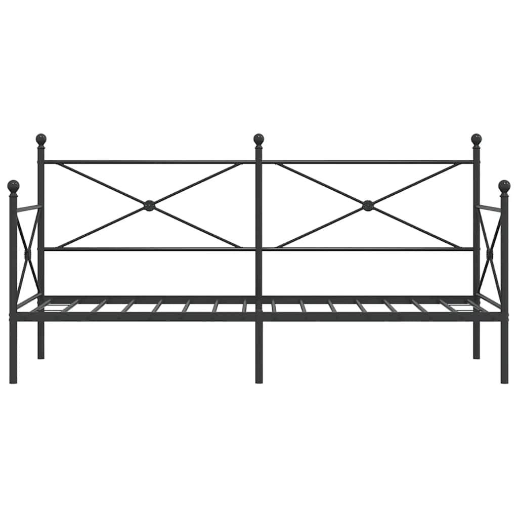 kanapéágy matrac nélkül fekete 90x200 cm acél