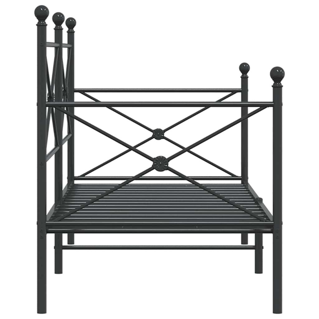 kanapéágy matrac nélkül fekete 90x200 cm acél