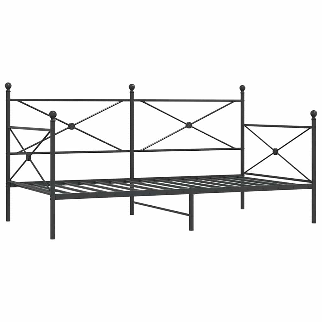 kanapéágy matrac nélkül fekete 100x190 cm acél
