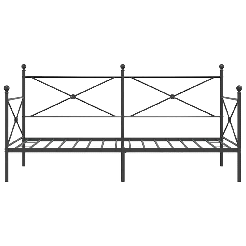 kanapéágy matrac nélkül fekete 100x190 cm acél