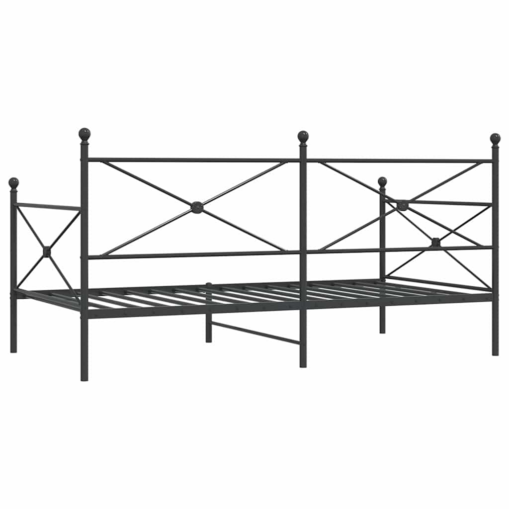 kanapéágy matrac nélkül fekete 100x190 cm acél