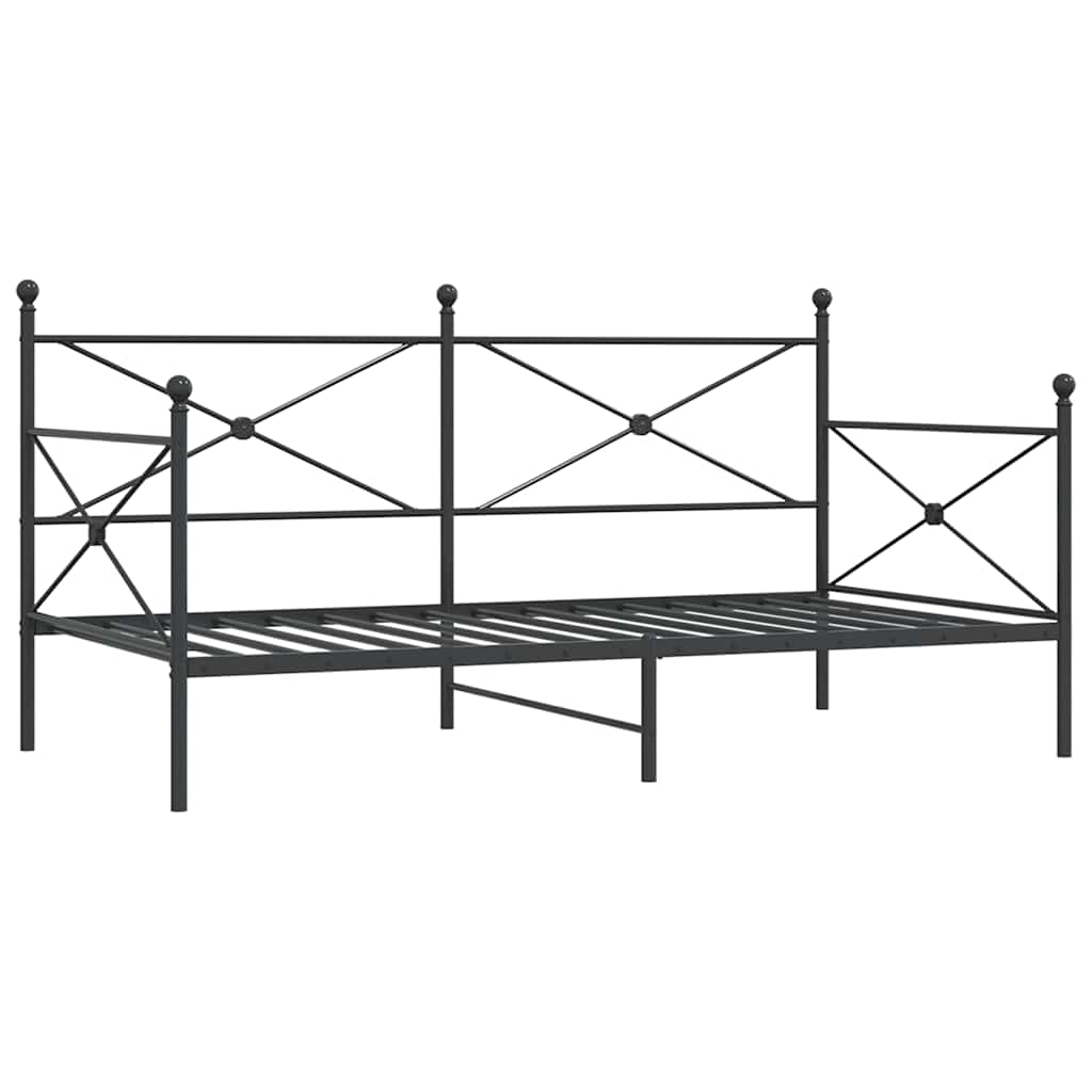 kanapéágy matrac nélkül fekete 100x200 cm acél