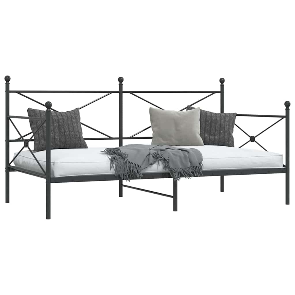 kanapéágy matrac nélkül fekete 100x200 cm acél