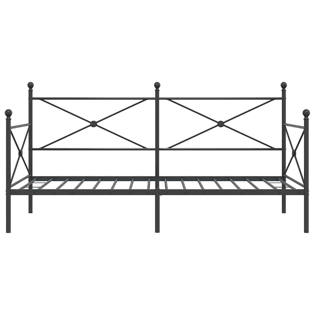 kanapéágy matrac nélkül fekete 100x200 cm acél