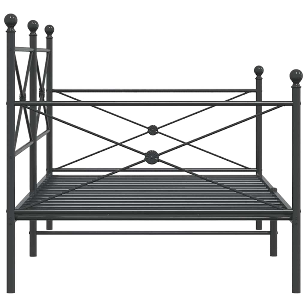 kanapéágy matrac nélkül fekete 100x200 cm acél