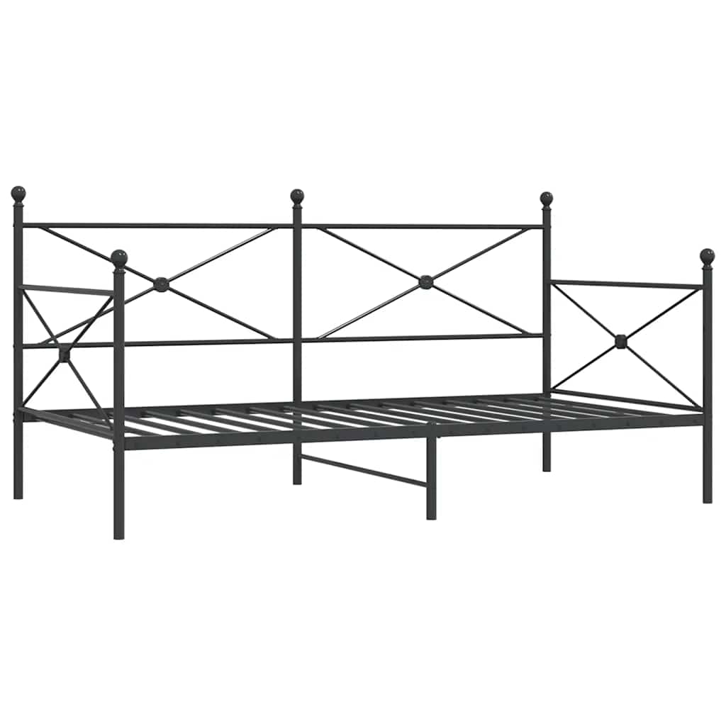 kanapéágy matrac nélkül fekete 107x203 cm acél