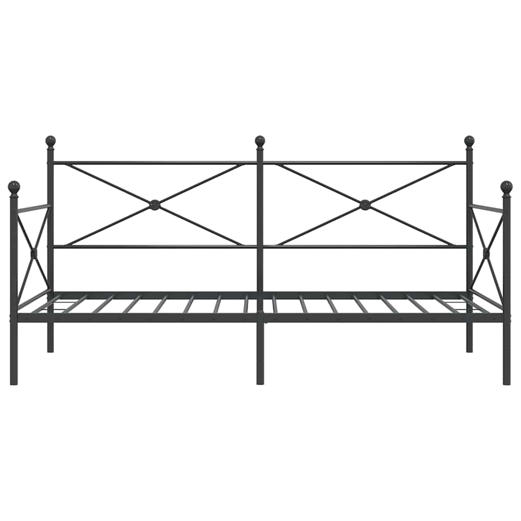 kanapéágy matrac nélkül fekete 107x203 cm acél