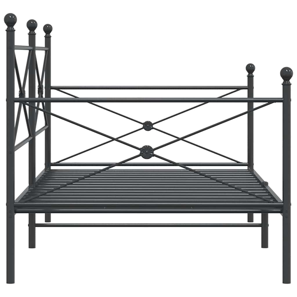 kanapéágy matrac nélkül fekete 107x203 cm acél