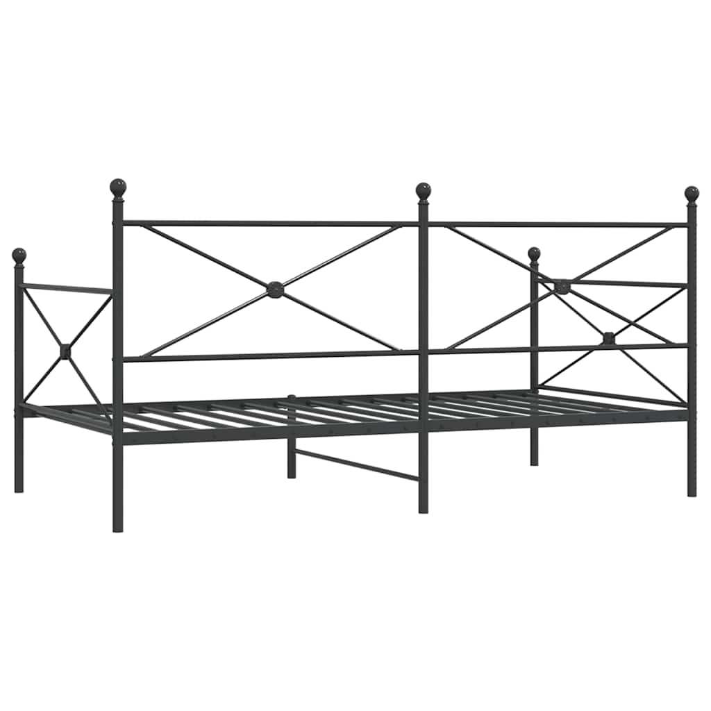 kanapéágy matrac nélkül fekete 107x203 cm acél