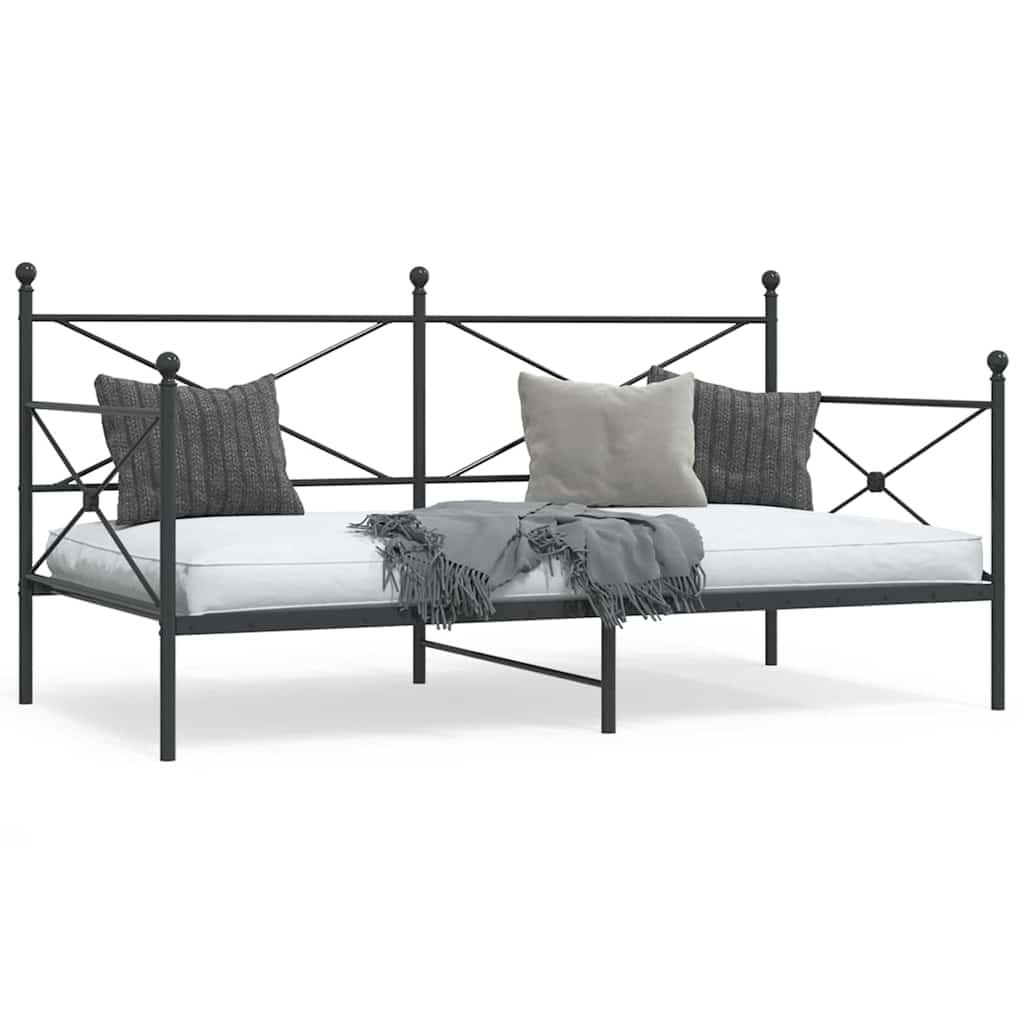 kanapéágy matrac nélkül fekete 107x203 cm acél