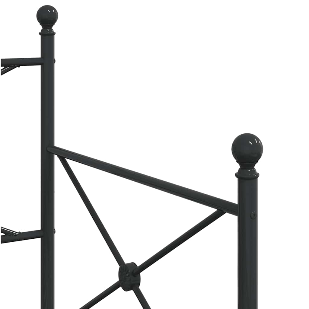 fekete acél kihúzható kanapéágy matrac nélkül 75x190 cm