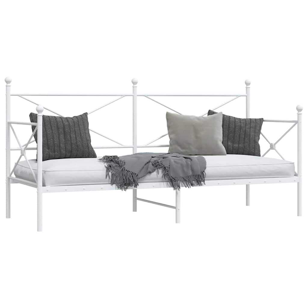kanapéágy matrac nélkül fehér 90x200 cm acél