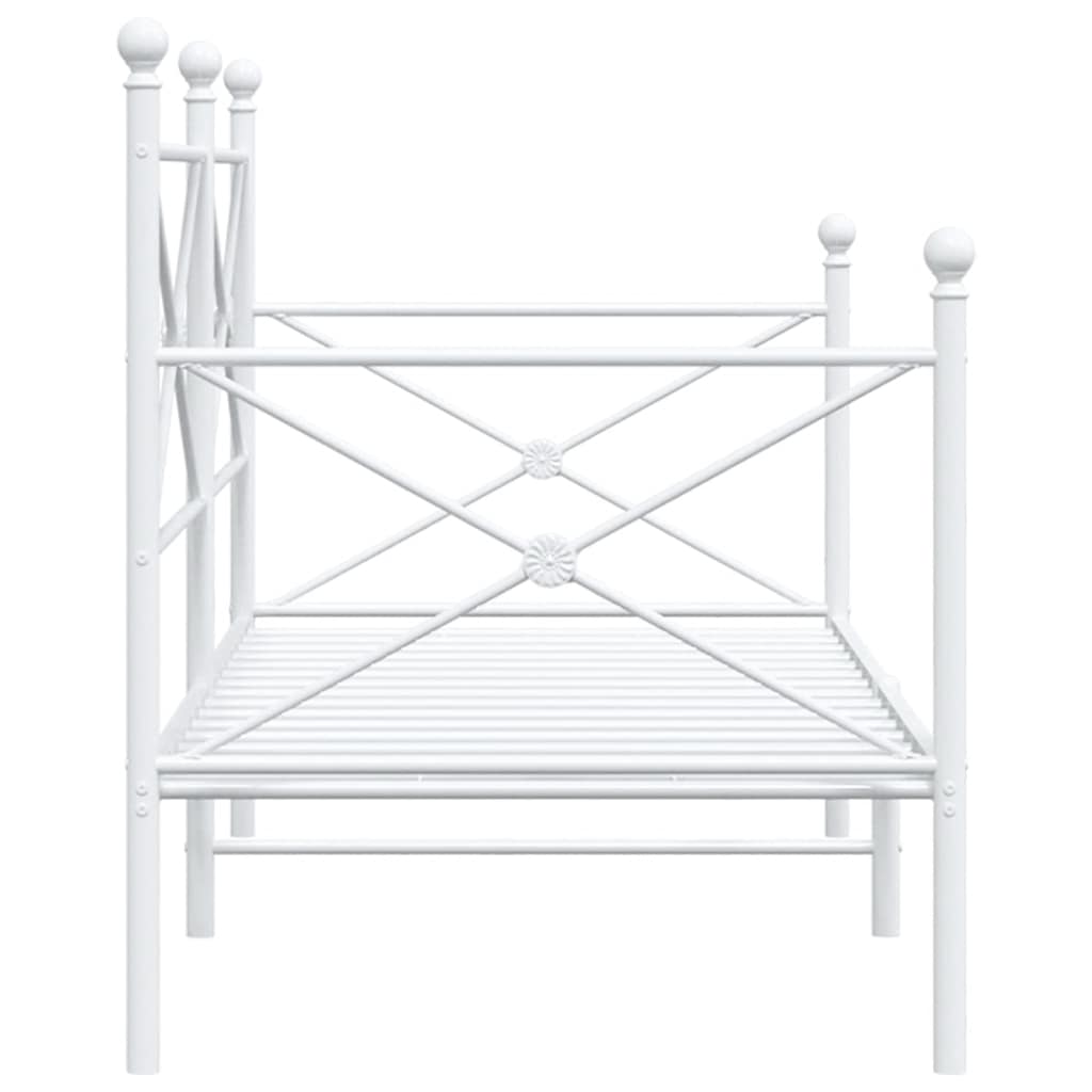 kanapéágy matrac nélkül fehér 90x200 cm acél