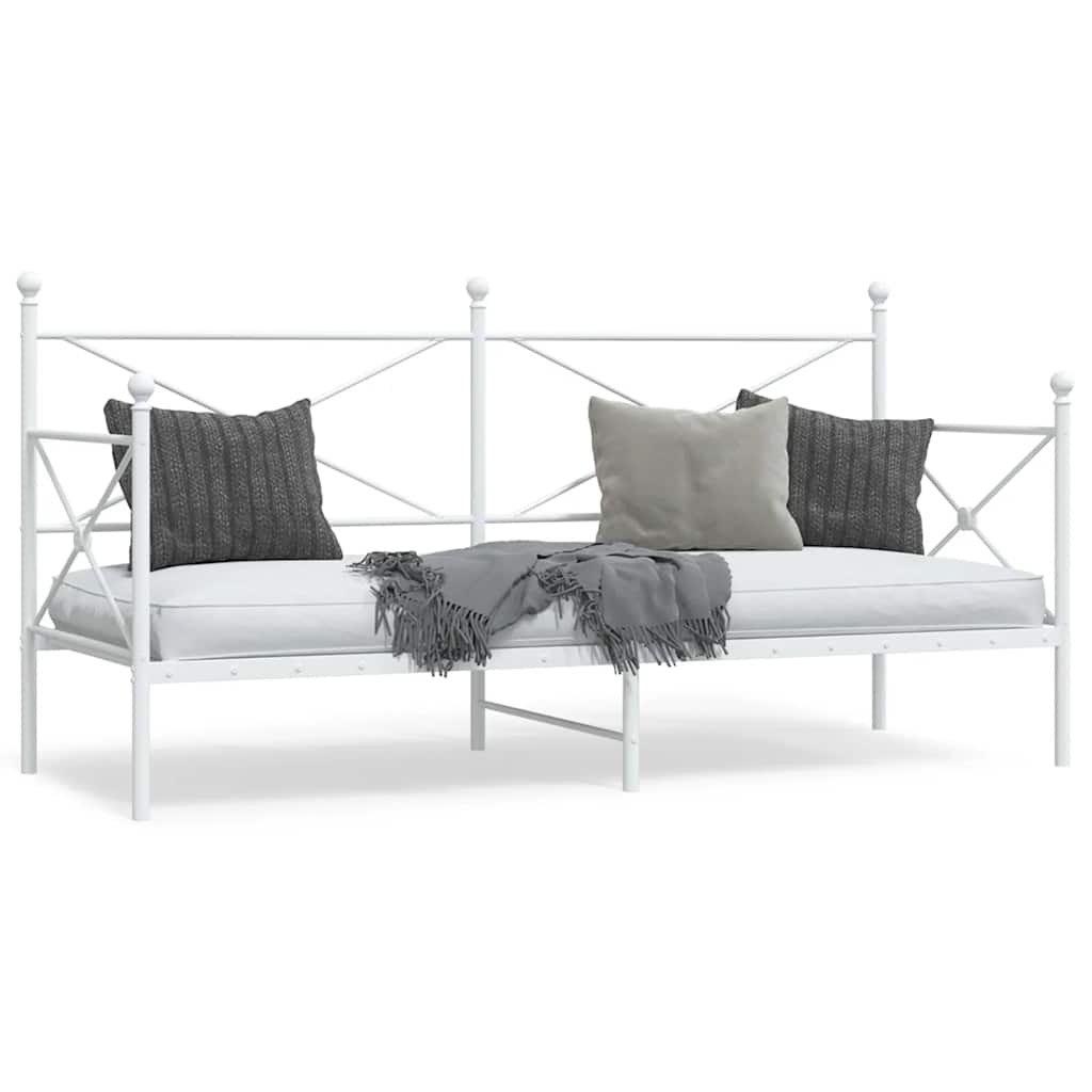kanapéágy matrac nélkül fehér 90x200 cm acél