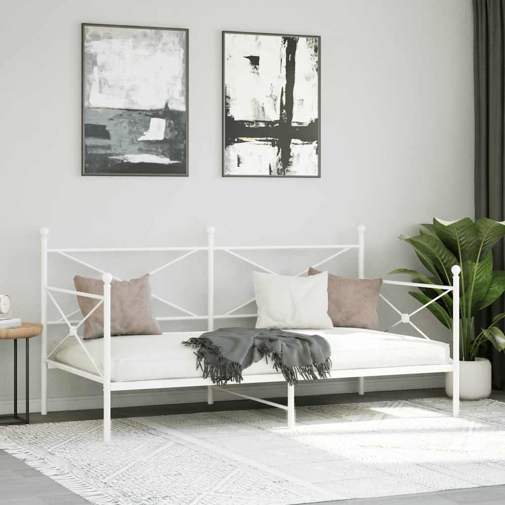 kanapéágy matrac nélkül fehér 100x200 cm acél
