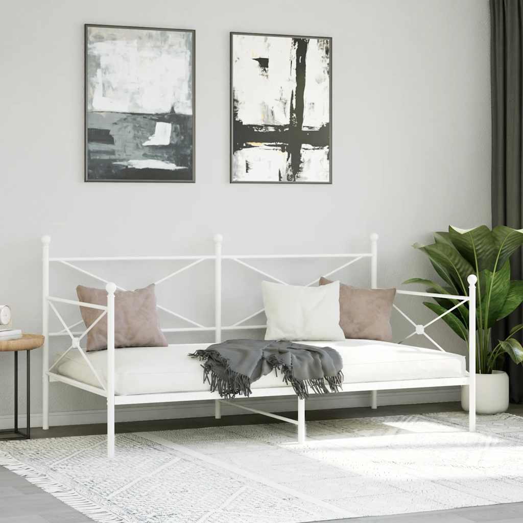 kanapéágy matrac nélkül fehér 107x203 cm acél