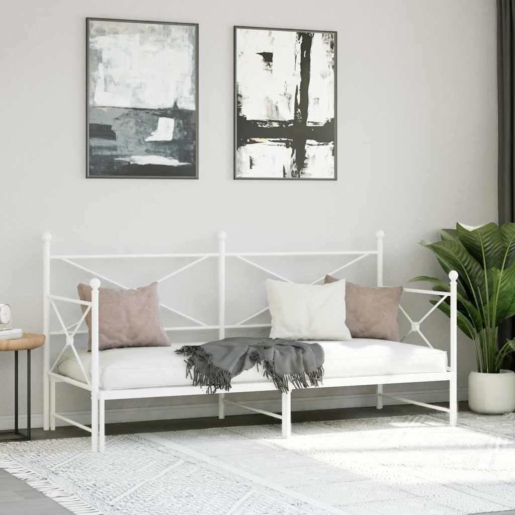fehér kanapéágy fiókkal matrac nélkül 75x190 cm