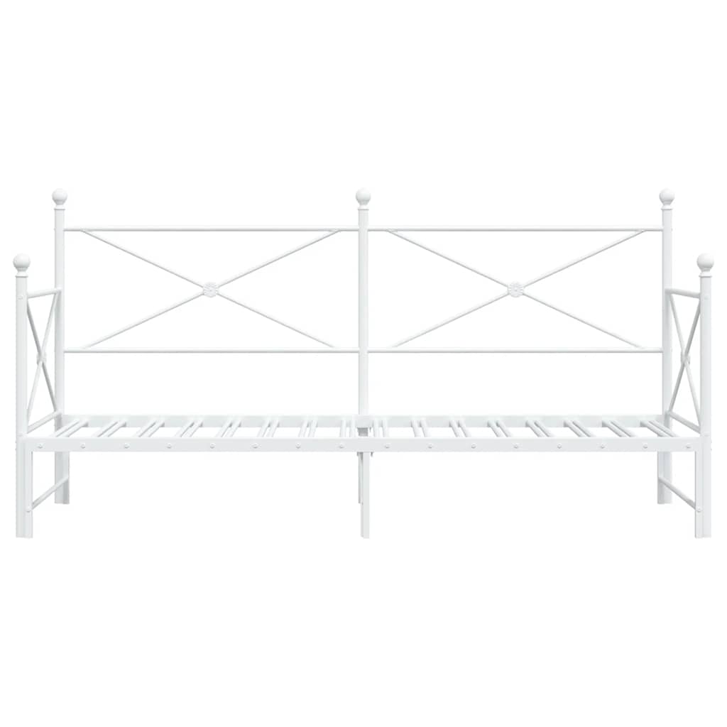 Daybed with Trundle without Mattress White 90x200 cm acél