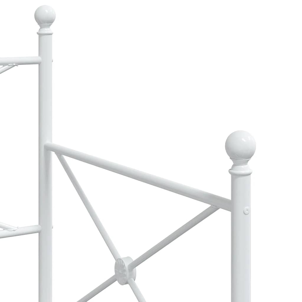 Daybed with Trundle without Mattress White 90x200 cm acél