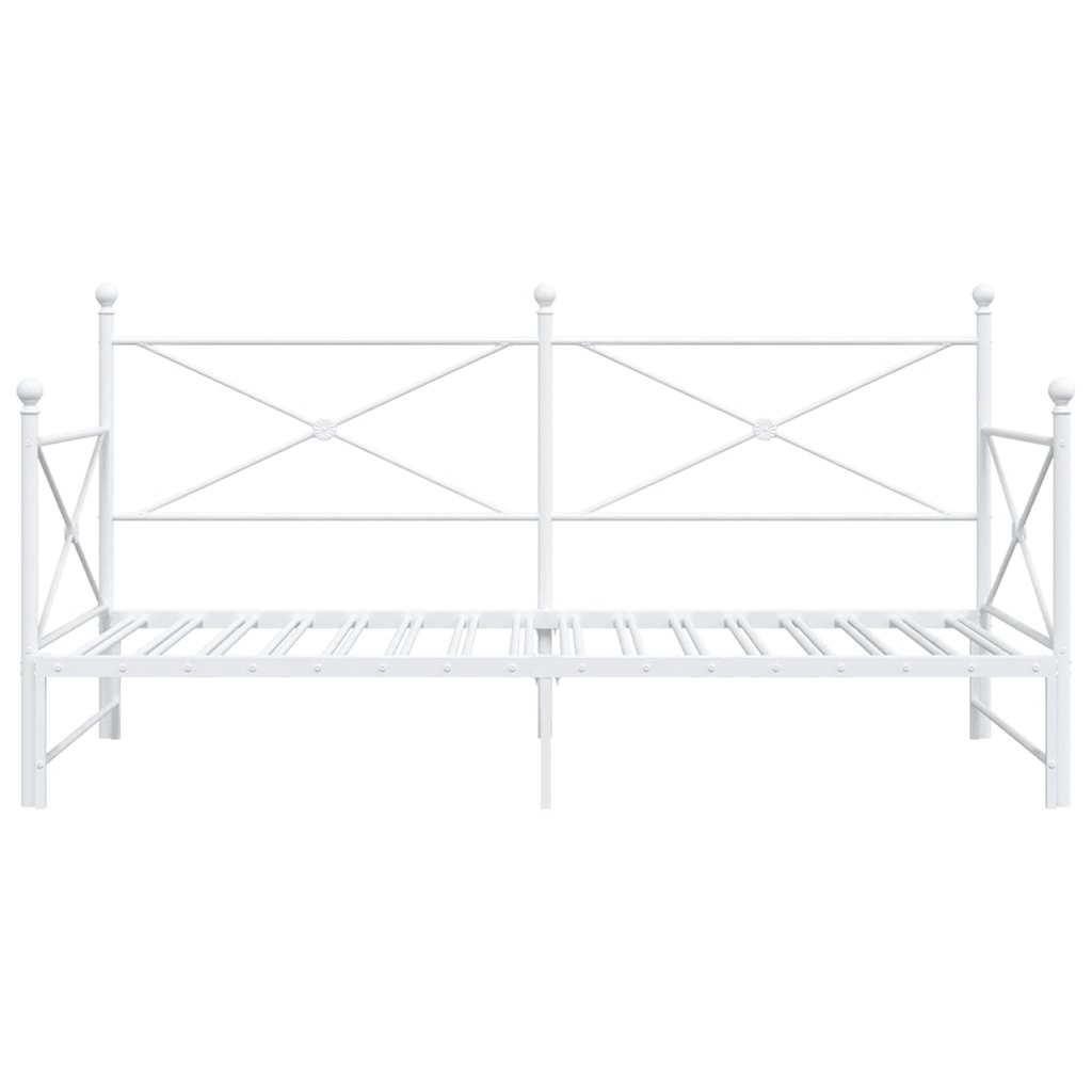 Daybed with Trundle without Mattress White 100x190 cm acél