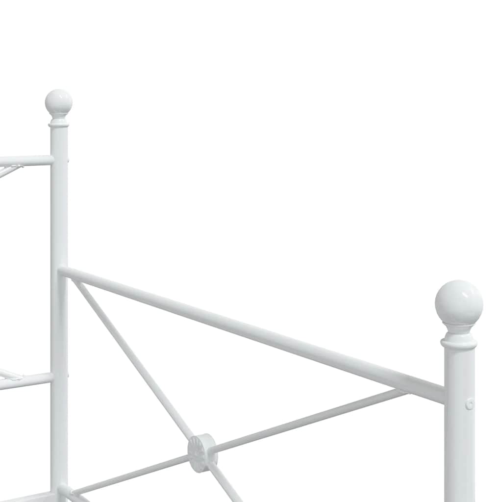 Daybed with Trundle without Mattress White 100x190 cm acél