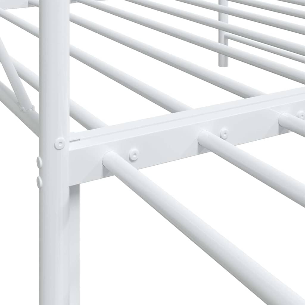 Daybed with Trundle without Mattress White 100x190 cm acél