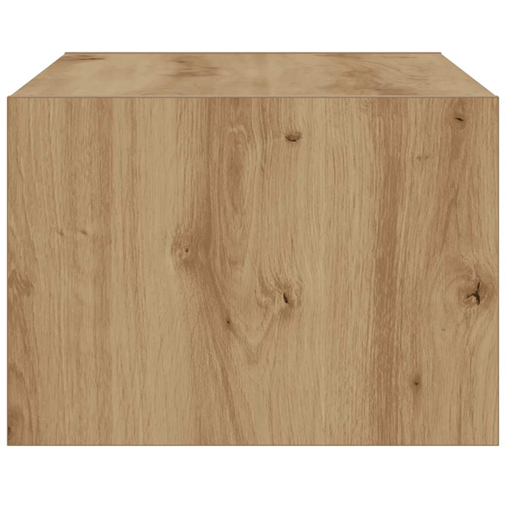 kézműves tölgy színű TV-szekrény LED-lámpákkal 75x35,5x25 cm