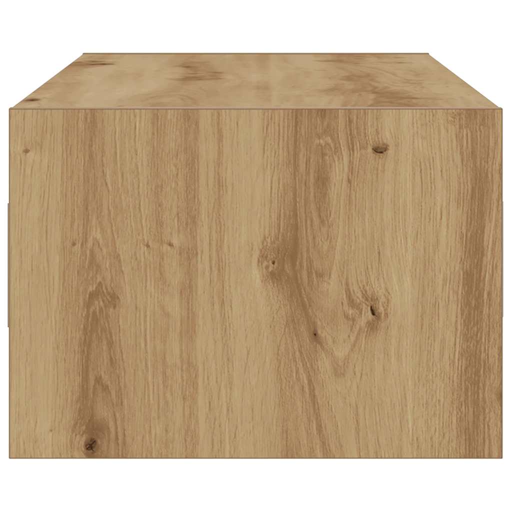 kézműves tölgy színű TV-szekrény LED-lámpákkal 100X35,5x25 cm