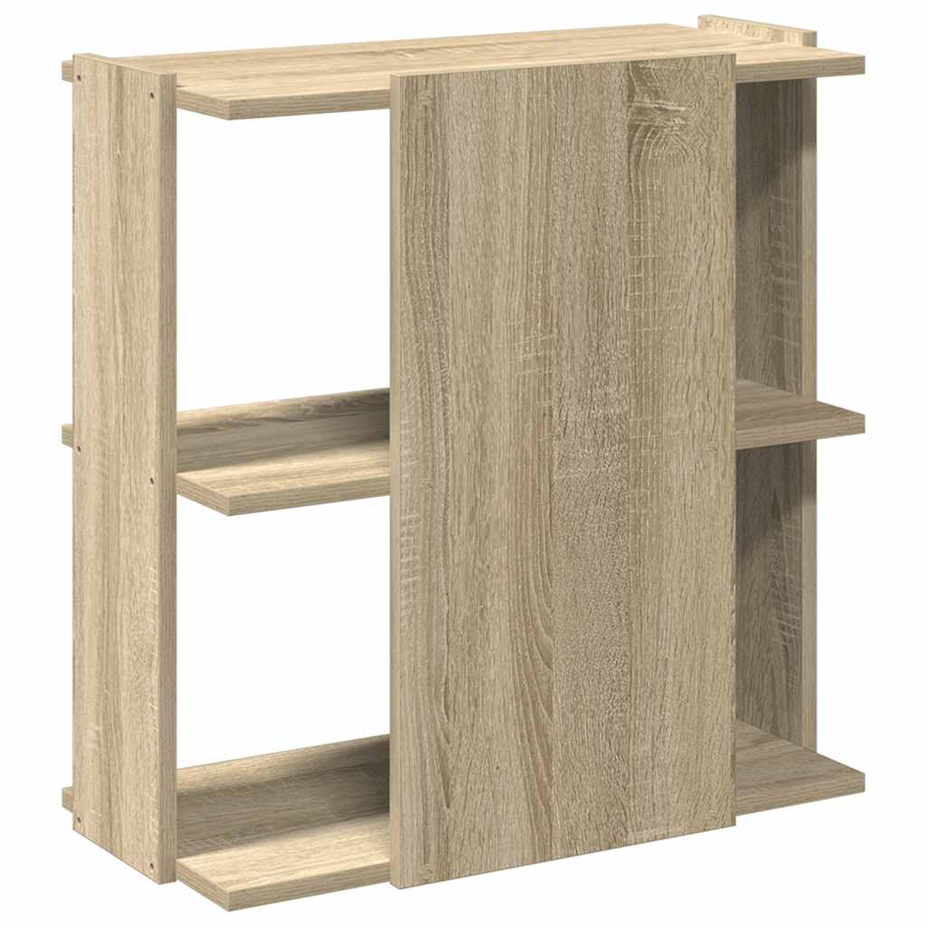 3 szintes sonoma tölgy színű szerelt fa könyvespolc 60x30x60 cm