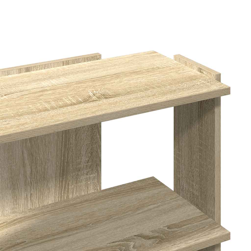 3 szintes sonoma tölgy színű szerelt fa könyvespolc 60x30x60 cm