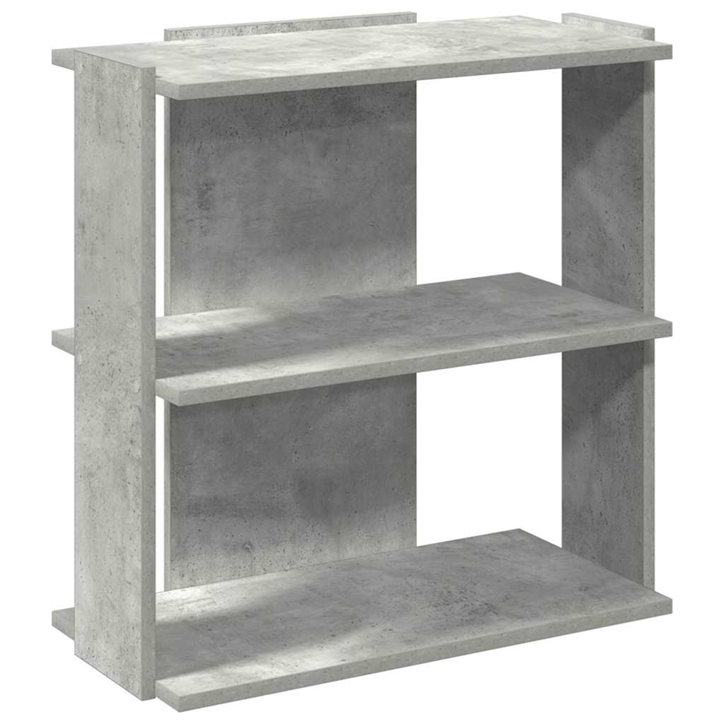 3 szintes betonszürke szerelt fa könyvespolc 60x30x60 cm