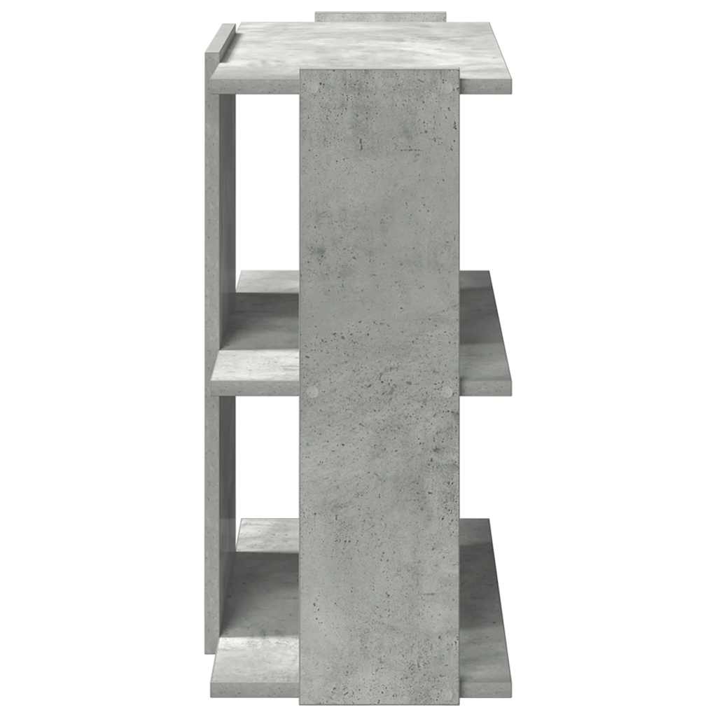3 szintes betonszürke szerelt fa könyvespolc 60x30x60 cm