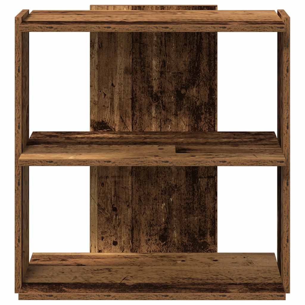 3 szintes antik fa szerelt fa könyvespolc 60 x 30 x 60 cm