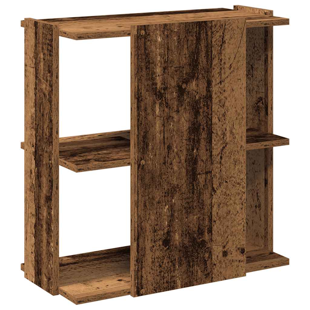 3 szintes antik fa szerelt fa könyvespolc 60 x 30 x 60 cm