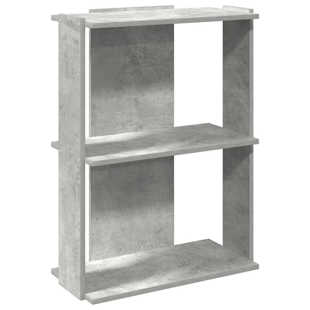 3 szintes betonszürke szerelt fa könyvespolc 60x30x80 cm