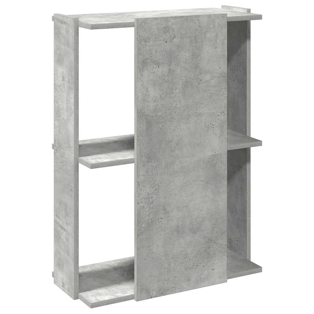 3 szintes betonszürke szerelt fa könyvespolc 60x30x80 cm