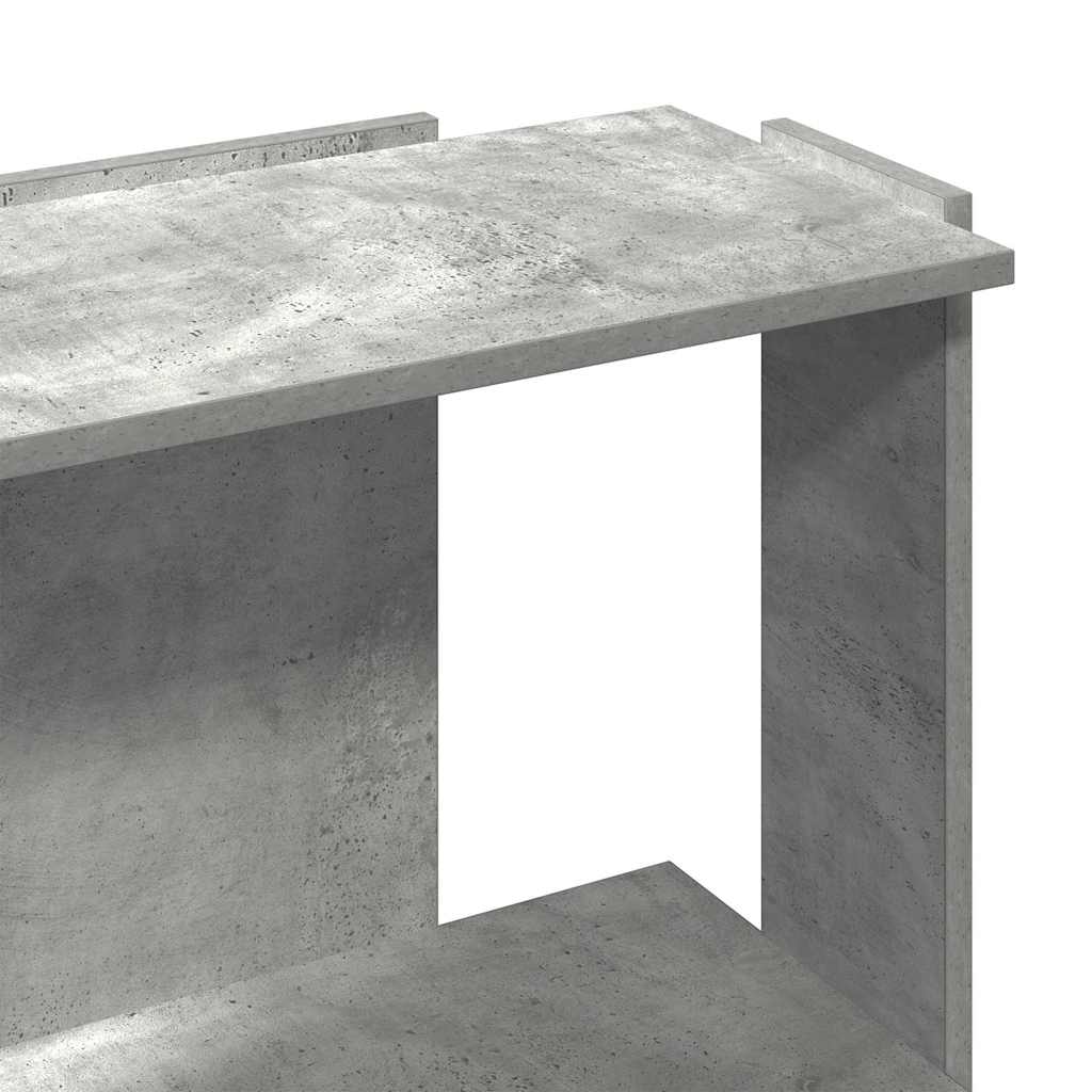3 szintes betonszürke szerelt fa könyvespolc 60x30x80 cm