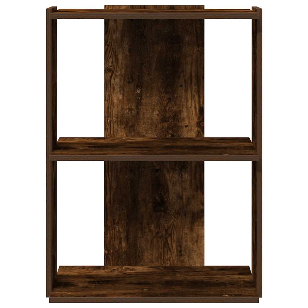 3 szintes füstös tölgy színű szerelt fa könyvespolc 60x30x80 cm
