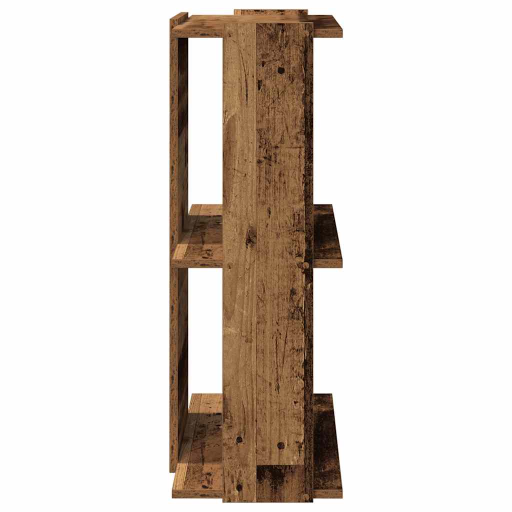 3 szintes antik fa szerelt fa könyvespolc 60x30x80 cm