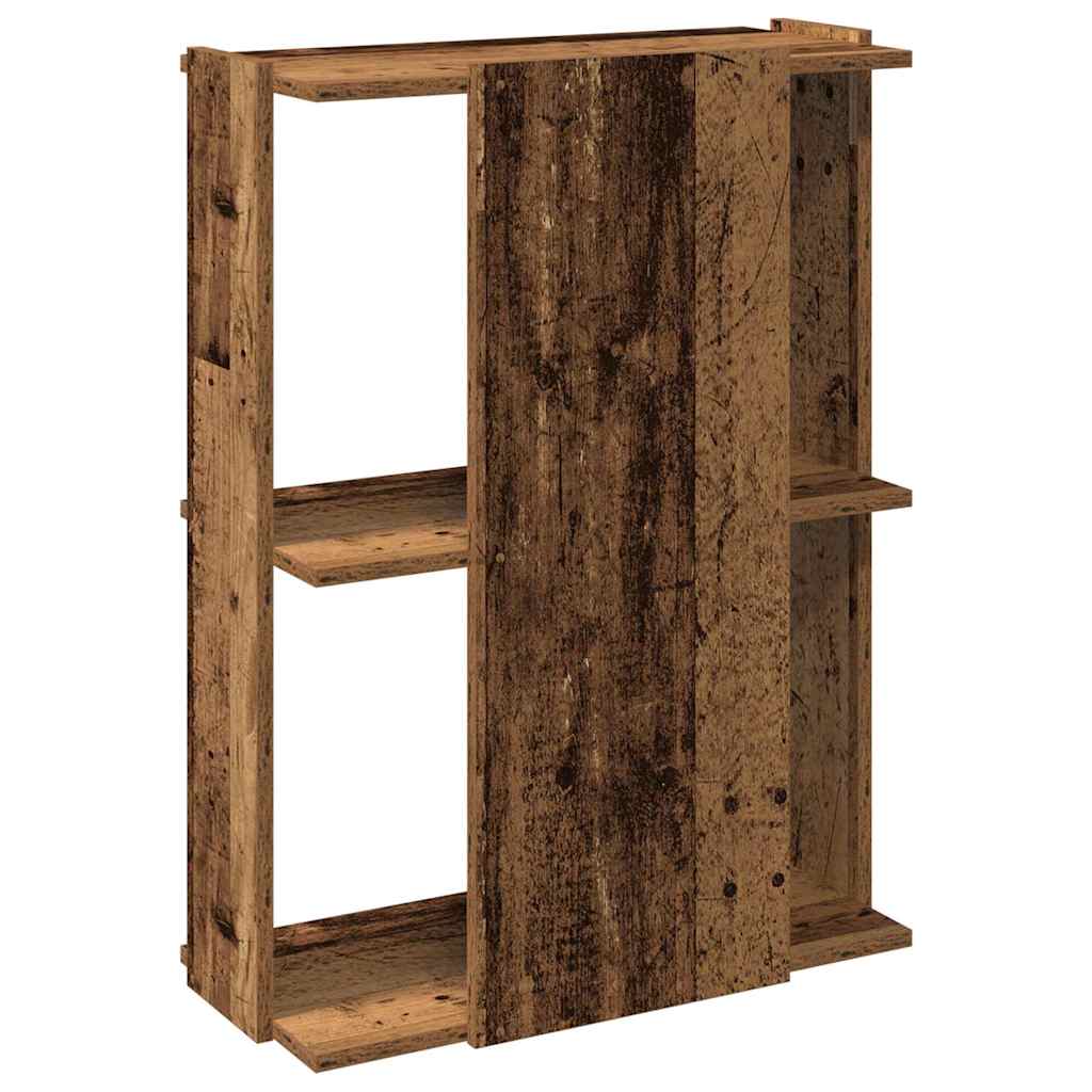 3 szintes antik fa szerelt fa könyvespolc 60x30x80 cm