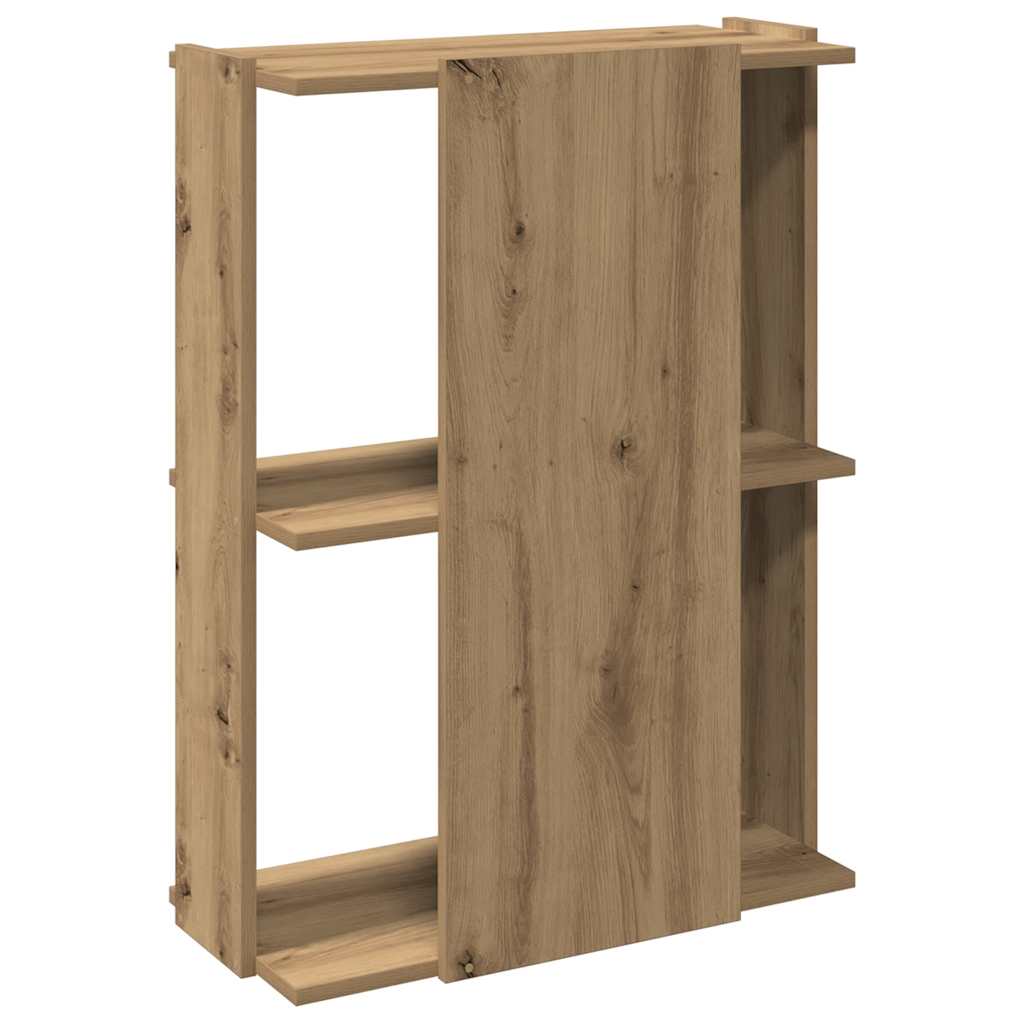 3 szintes kézműves tölgy szerelt fa könyvespolc 60x30x80 cm