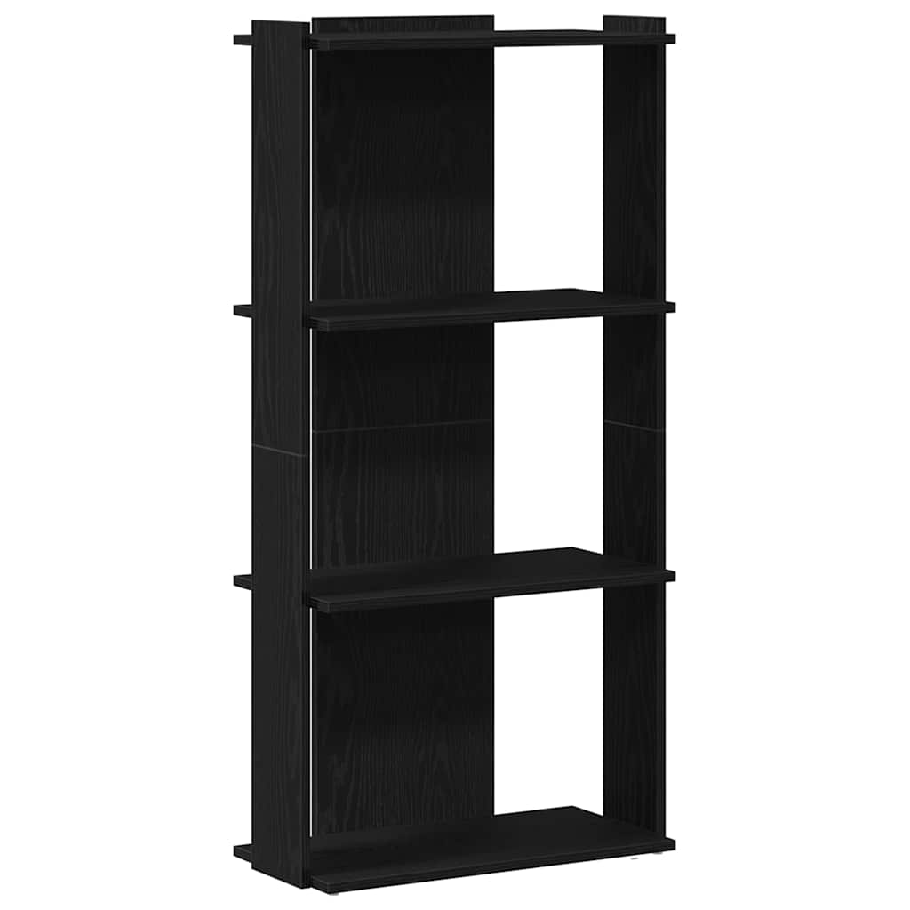 Könyvespolc 3 szintes Fekete 60x30x120 cm Használt fa