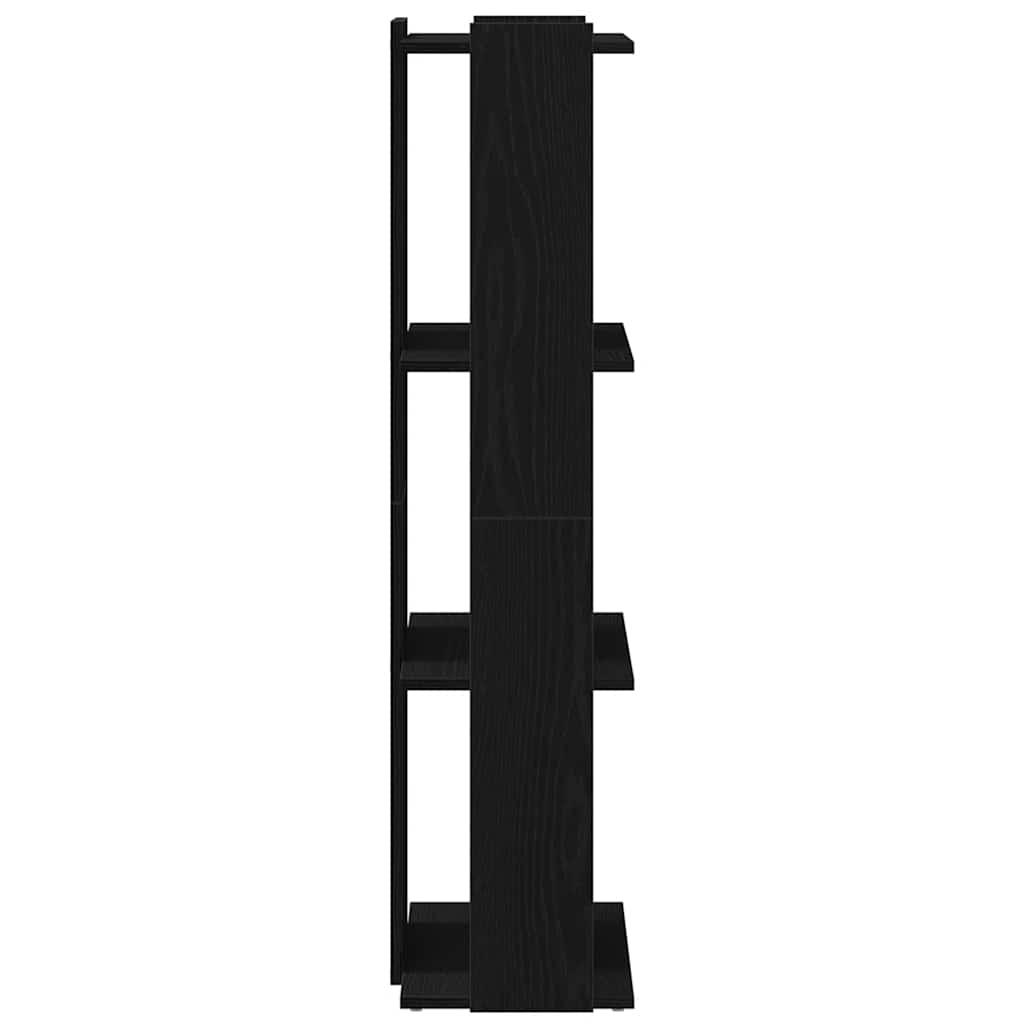 Könyvespolc 3 szintes Fekete 60x30x120 cm Használt fa