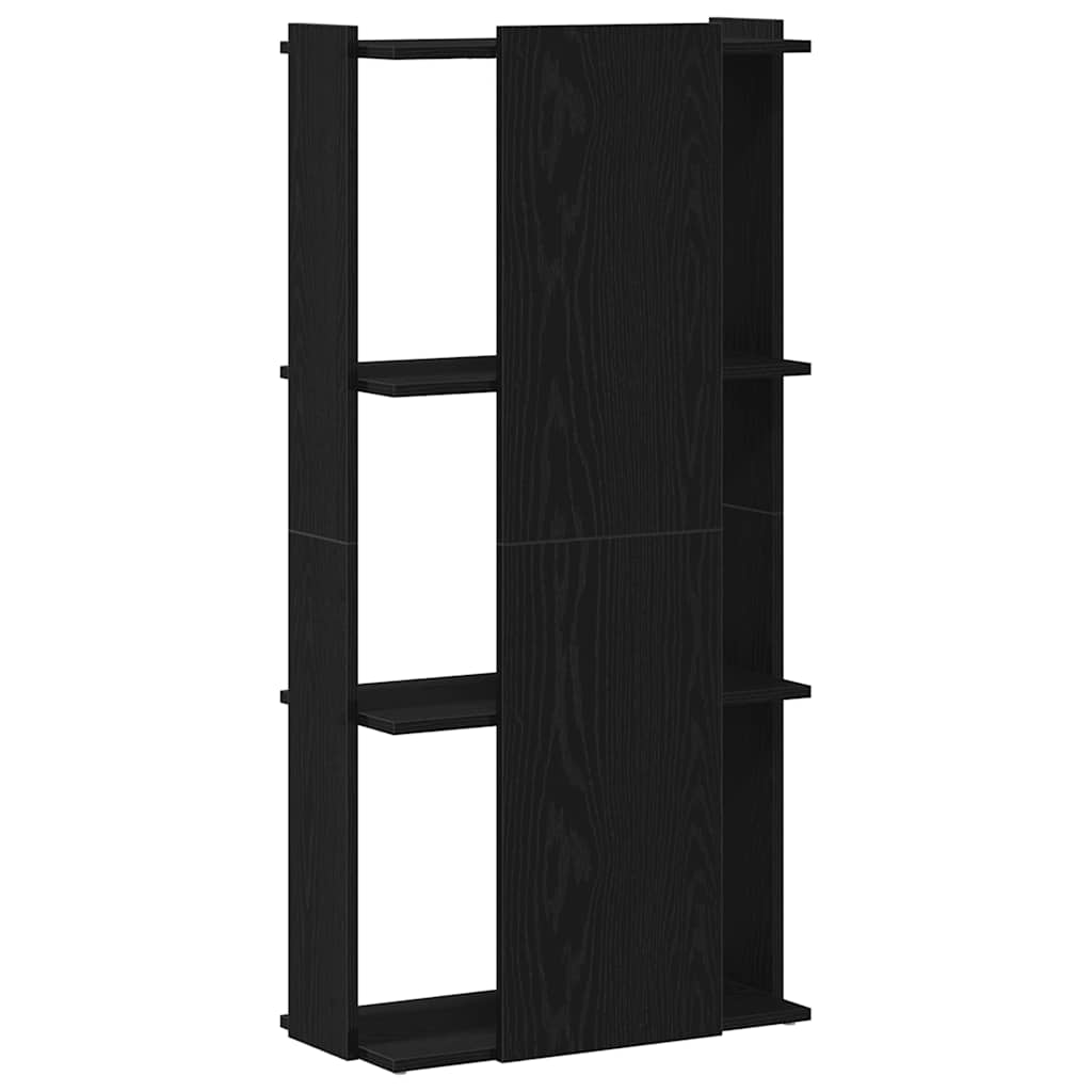 Könyvespolc 3 szintes Fekete 60x30x120 cm Használt fa