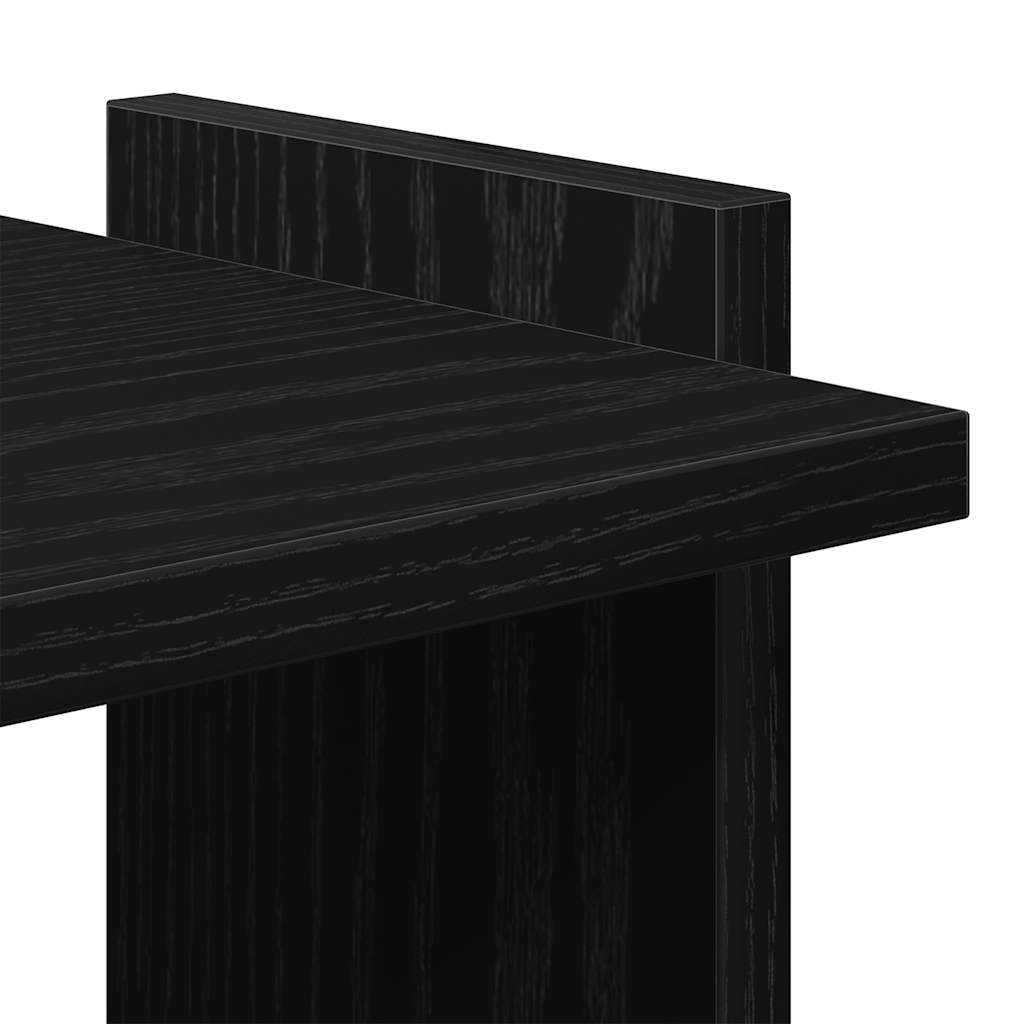 Könyvespolc 3 szintes Fekete 60x30x120 cm Használt fa