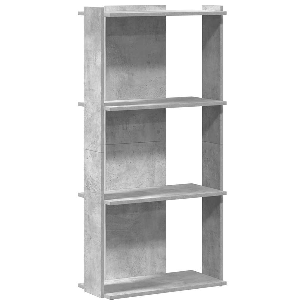 Könyvespolc 3 szintes beton szürke 60x30x120 cm műfa