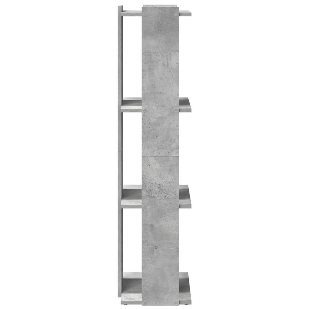 Könyvespolc 3 szintes beton szürke 60x30x120 cm műfa